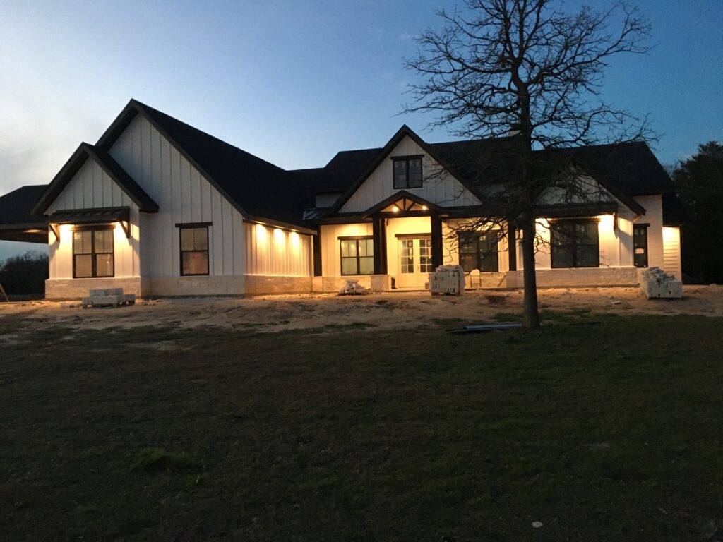 A Large Home Illuminated by Warm Lights